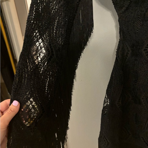 For Love and Lemons Aubrey Mini Dress in Black Size Medium NWT - Picture 9 of 11